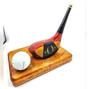 Office Desk Decor Made W Vintage Patty Berg vintage golf club Titleist golf ball